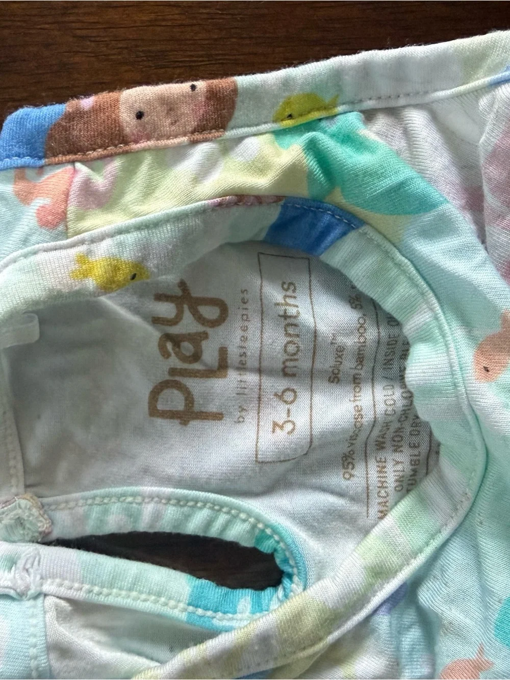 Like new Little Sleepies Pastel Mermaid Print One-Piece